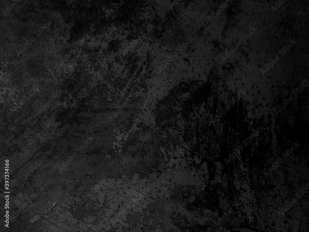 Black and white cement background,  Dark grunge texture concrete, Gray wall grungy abstract