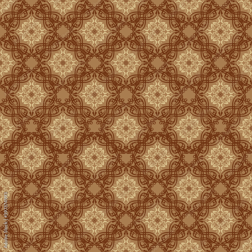 Unique flower patterns design on Jogja batik with good combination color concept. Unique flower patterns design on Jogja batik with good combination color concept.