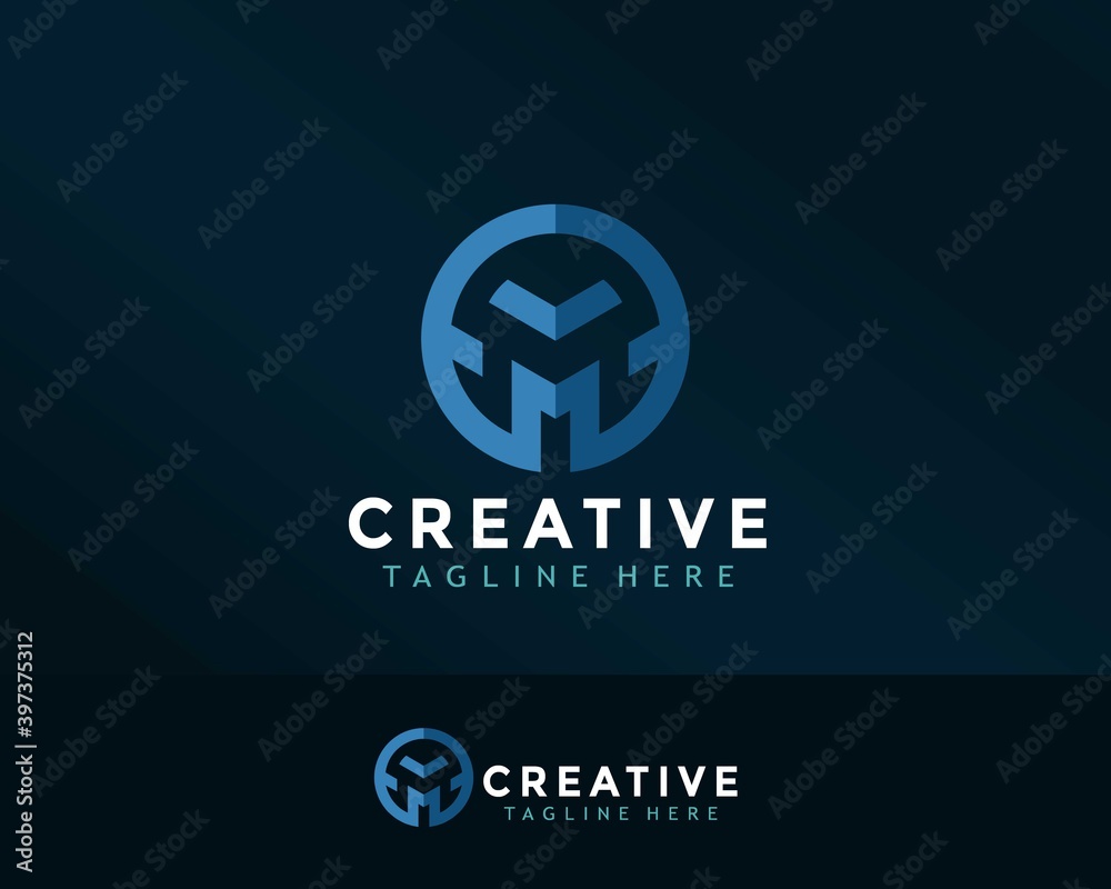Modern Letter M Circle Logo Design Vector Illustration template Modern Letter M Circle Logo Design Vector Illustration template