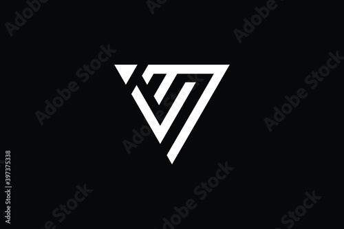 VM logo letter design on luxury background. MV logo monogram initials letter concept. VM icon logo design. MV elegant and Professional letter icon design on black background. M V VM MV