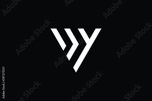 VY logo letter design on luxury background. YV logo monogram initials letter concept. VY icon logo design. YV elegant and Professional letter icon design on black background. V Y YV VY