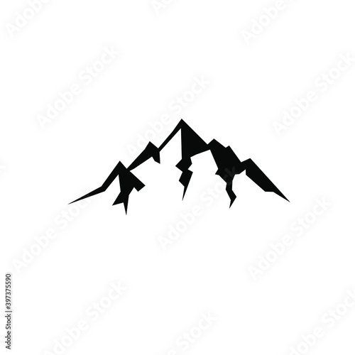 mountain black logo icon design vector