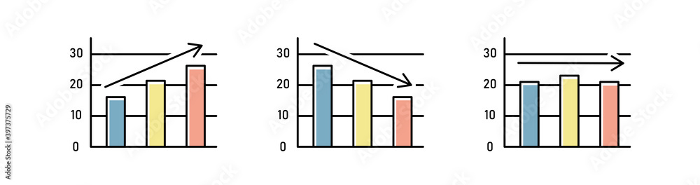 棒グラフのイラストのセット アイコン データ 分析 上がる 下がる 成長 ビジネス Stock Vector Adobe Stock 棒グラフのイラストのセット アイコン データ 分析 上がる 下がる 成長 ビジネス Stock Vector Adobe Stock