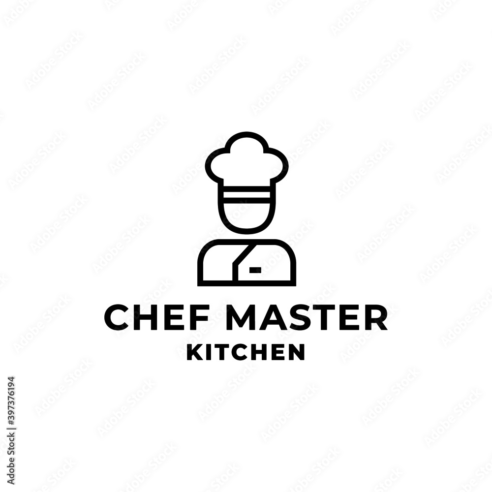 Kitchen Chef Design Logo template. Chef Restaurant Logo Stock Illustrations Template.