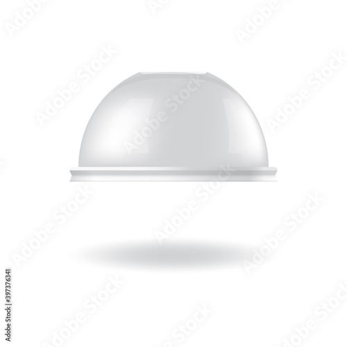 Clear plastic coffee-tea cup dome cover, cap, lid mockup template.