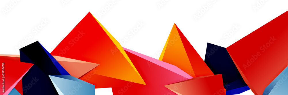 Triangle mosaic abstract background, 3d triangular low poly shapes. Geometric vector illustration for covers, banners, flyers and posters and other Triangle mosaic abstract background, 3d triangular low poly shapes. Geometric vector illustration for covers, banners, flyers and posters and other