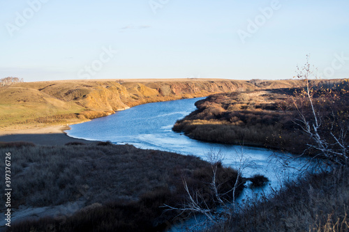 River, river Ishim, landscape, the landscape of Kazakhstan.