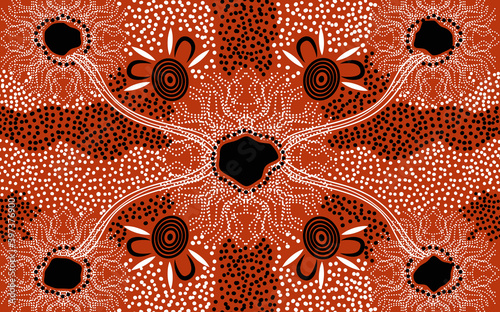 Connection art, brown aboriginal dot art background