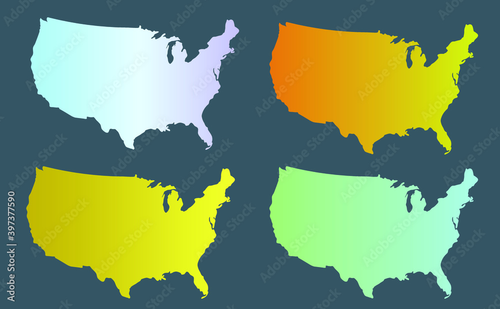 USA map isolated vector map silhouette