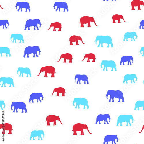 Seamless vector pattern with african elephants