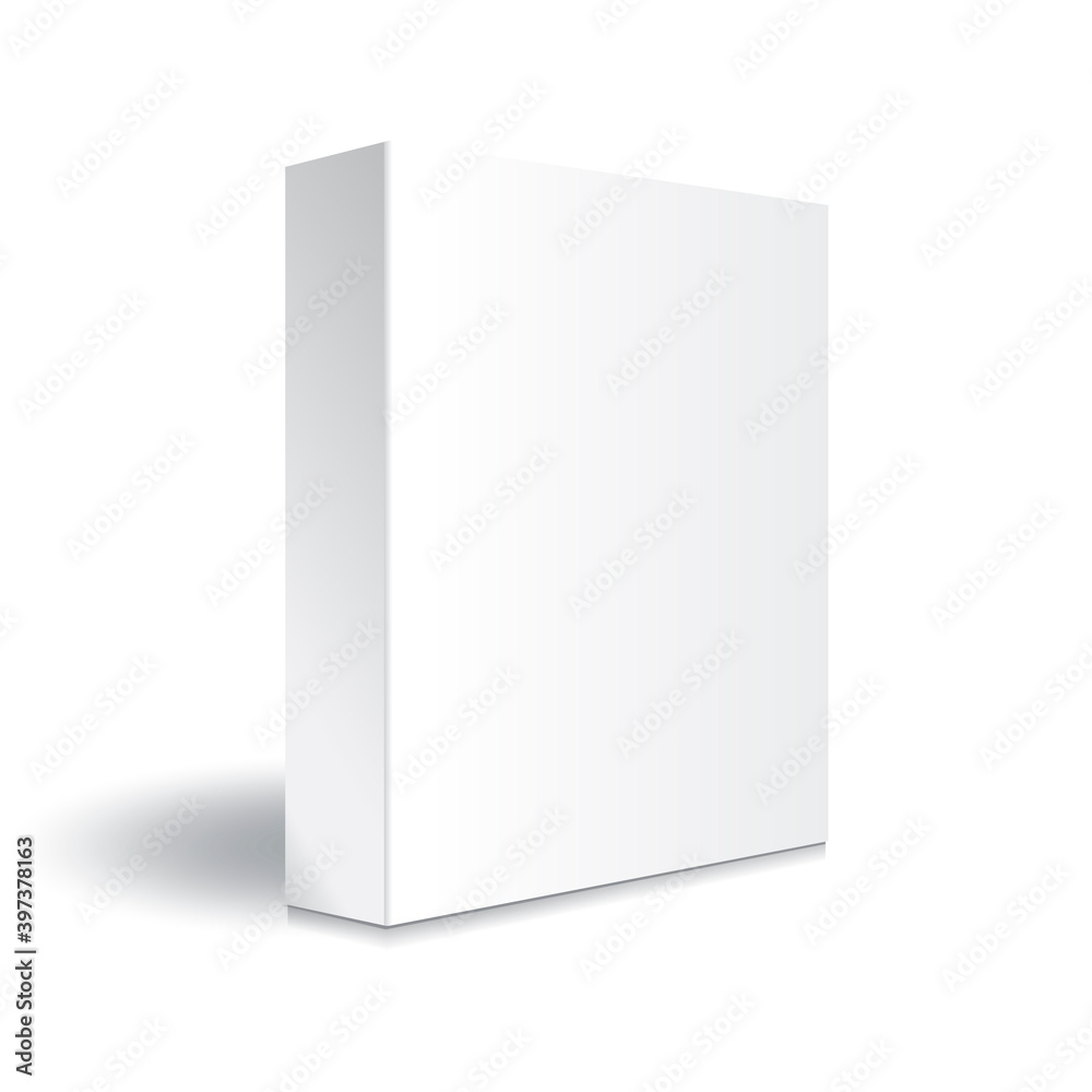 Blank white paper or cardboard rectangle box with right side mockup template. Blank white paper or cardboard rectangle box with right side mockup template.