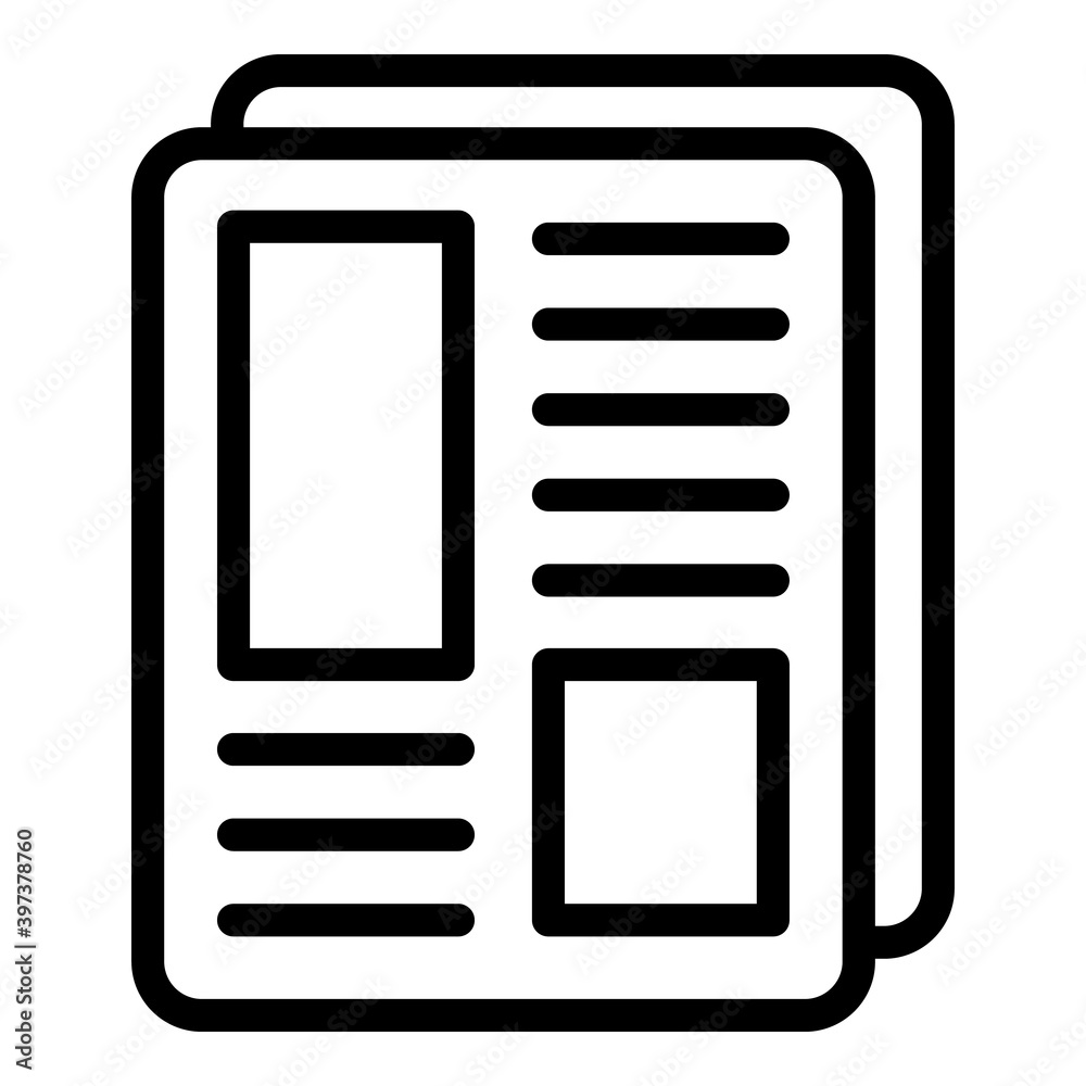 News article icon. Outline news article vector icon for web design isolated on white background News article icon. Outline news article vector icon for web design isolated on white background