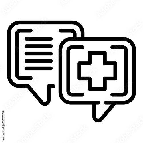 Pharm chat icon. Outline pharm chat vector icon for web design isolated on white background