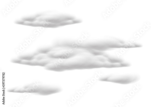 realistic cloud vectors isolated on white background ep82
