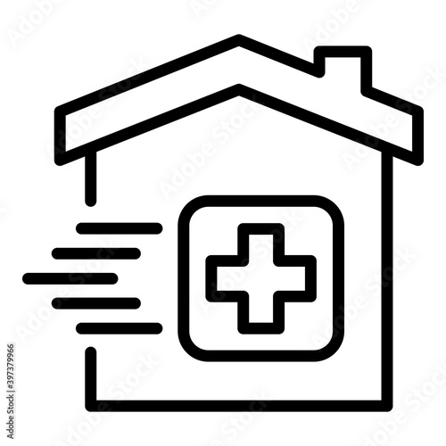 House delivery drugs icon. Outline house delivery drugs vector icon for web design isolated on white background