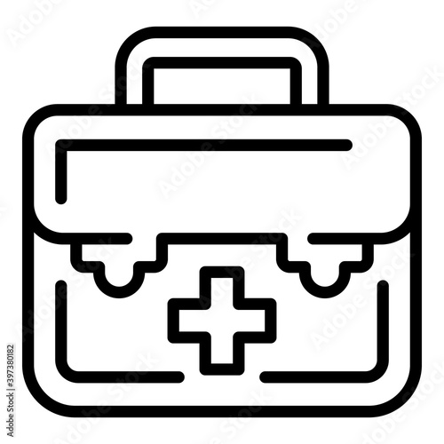 Doctor box icon. Outline doctor box vector icon for web design isolated on white background