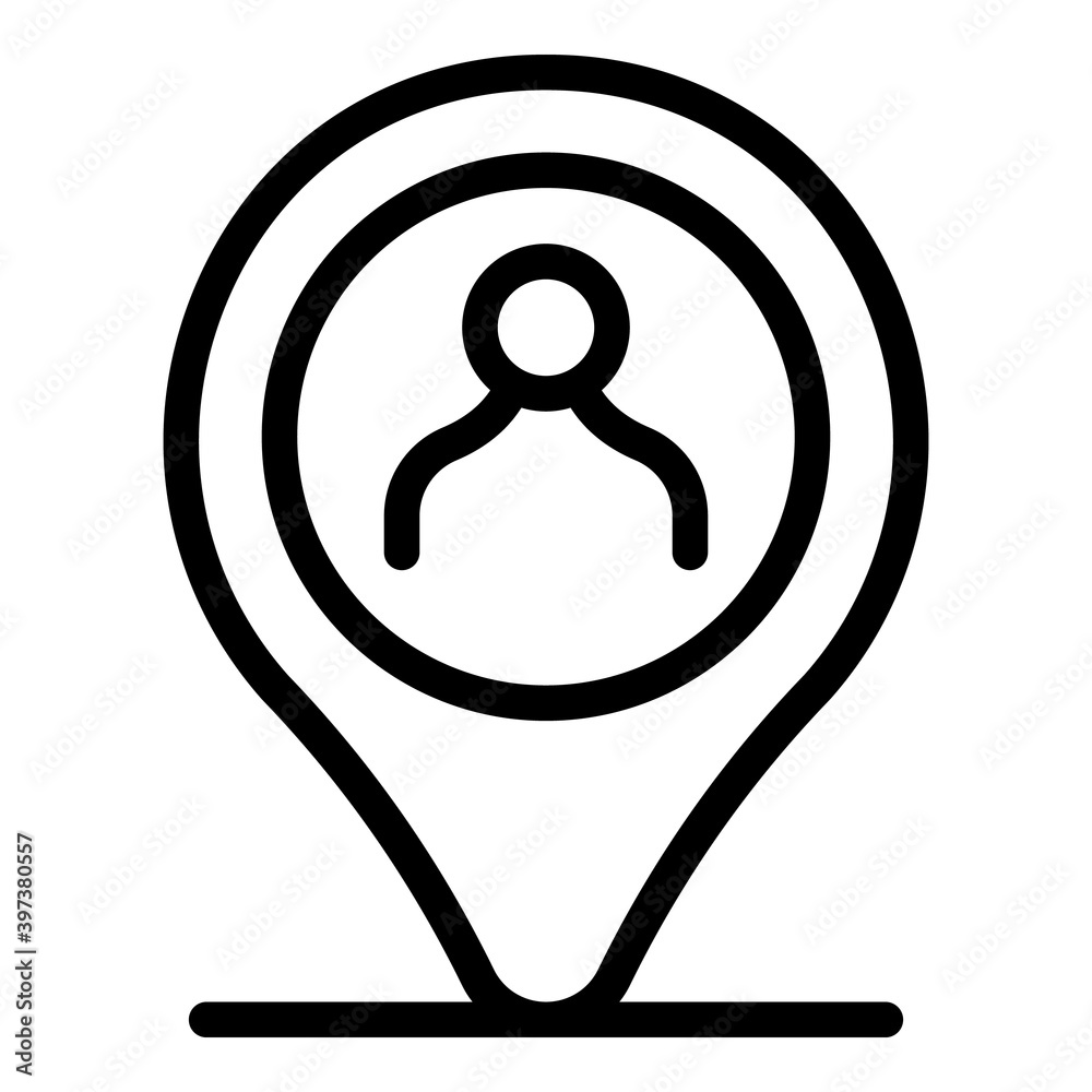 Job location icon. Outline job location vector icon for web design isolated on white background Job location icon. Outline job location vector icon for web design isolated on white background