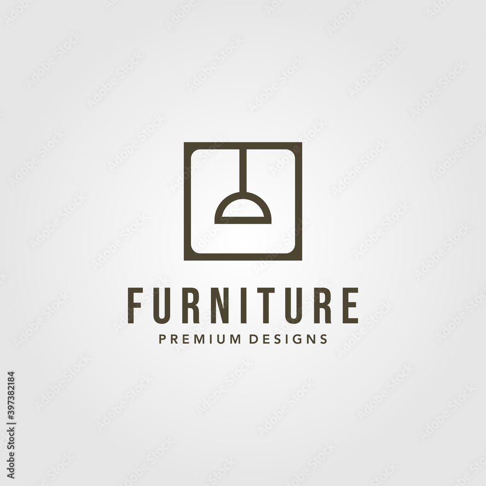 furniture interior lamp symbol logo vector illustration design