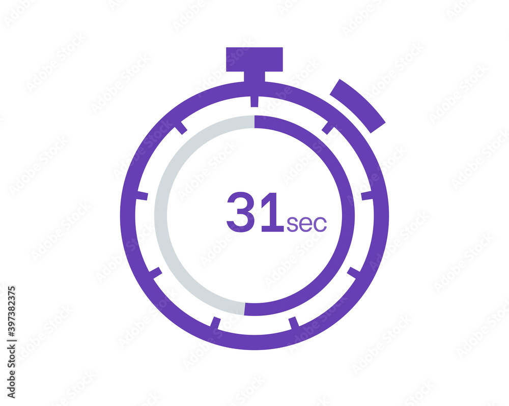 Timer 31 sec icon, 31 seconds digital timer. Clock and watch, timer, countdown Timer 31 sec icon, 31 seconds digital timer. Clock and watch, timer, countdown