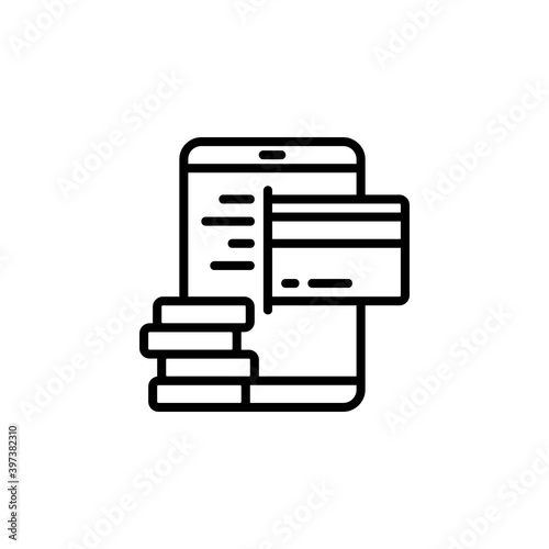 mobile payment vector icon line style. Perfect for website, application, commerce, presentation, logo and more. simple, thin and modern outline icon