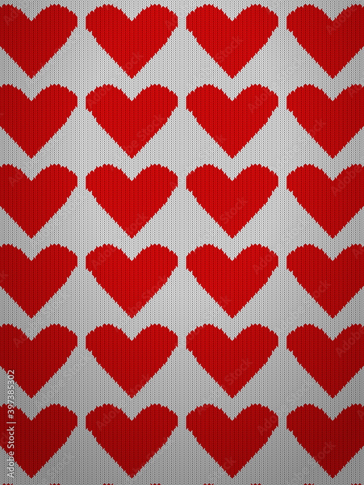 Knitted hearts background Knitted hearts background