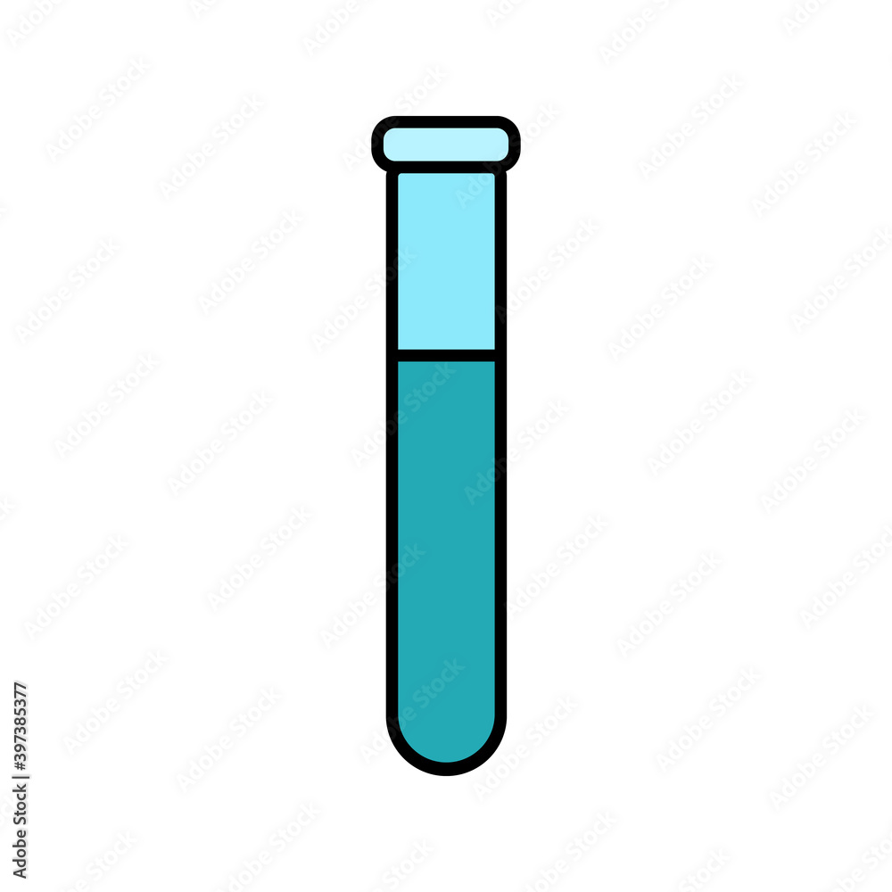 Chemical laboratory medical test tube, flask for drugs and chemical experiments, simple icon on a white background. illustration Chemical laboratory medical test tube, flask for drugs and chemical experiments, simple icon on a white background. illustration