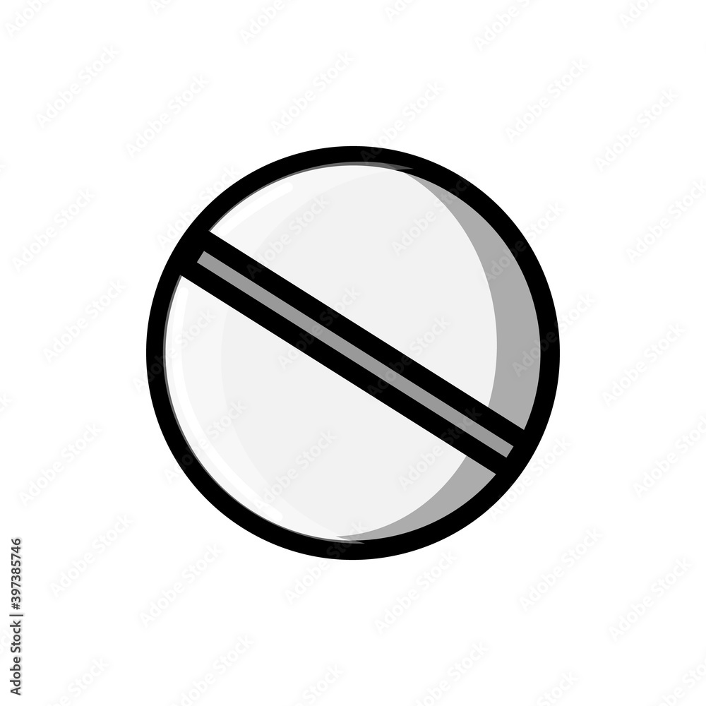 Medical pharmaceutical round pills healing for the treatment of diseases, icon on a white background. illustration Medical pharmaceutical round pills healing for the treatment of diseases, icon on a white background. illustration