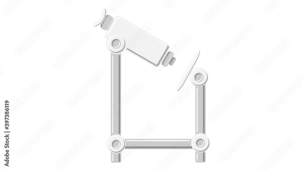 Beautiful medical scientific laboratory optical digital microscope on the bracket for the study of drugs on a white background. illustration Beautiful medical scientific laboratory optical digital microscope on the bracket for the study of drugs on a white background. illustration