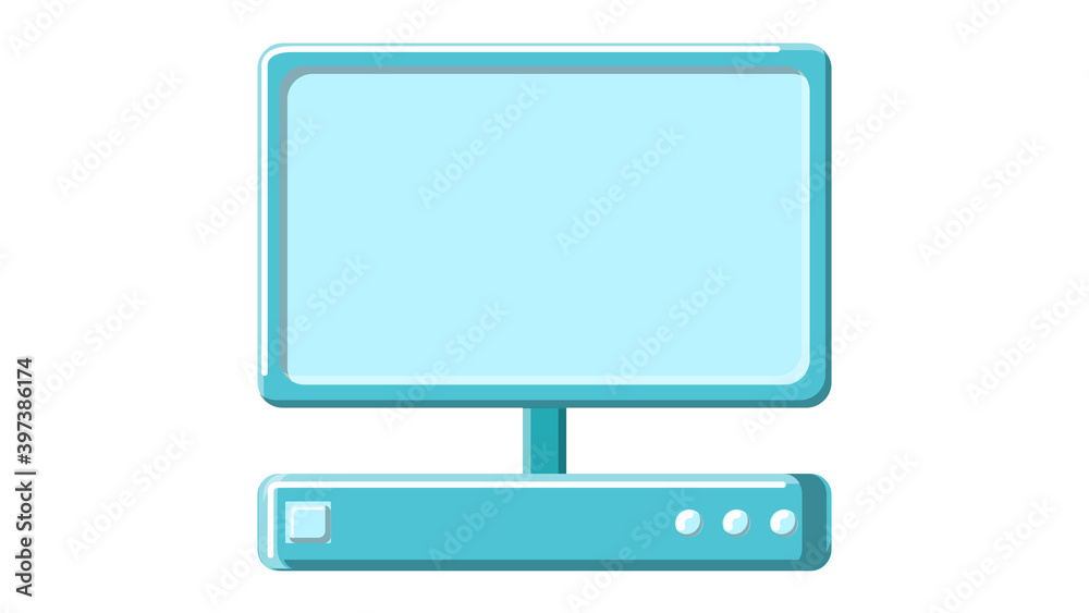 A beautiful medical computer with a digital monitor. A modern medical device for ultrasound imaging research on a white background. illustration A beautiful medical computer with a digital monitor. A modern medical device for ultrasound imaging research on a white background. illustration