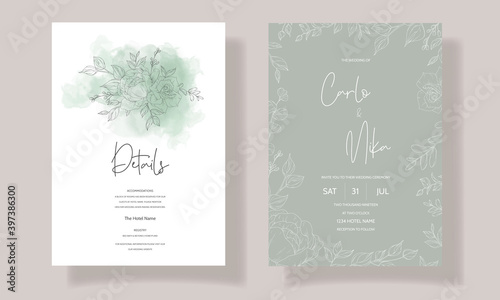 Beautiful and elegant wedding invitation floral