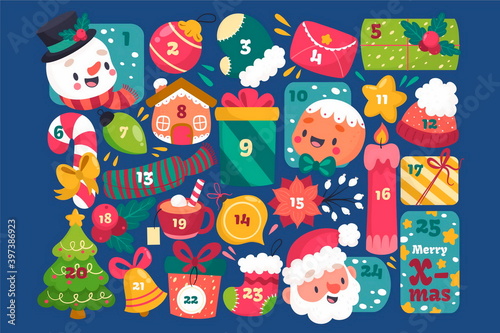 creative advent calendar with festive elements