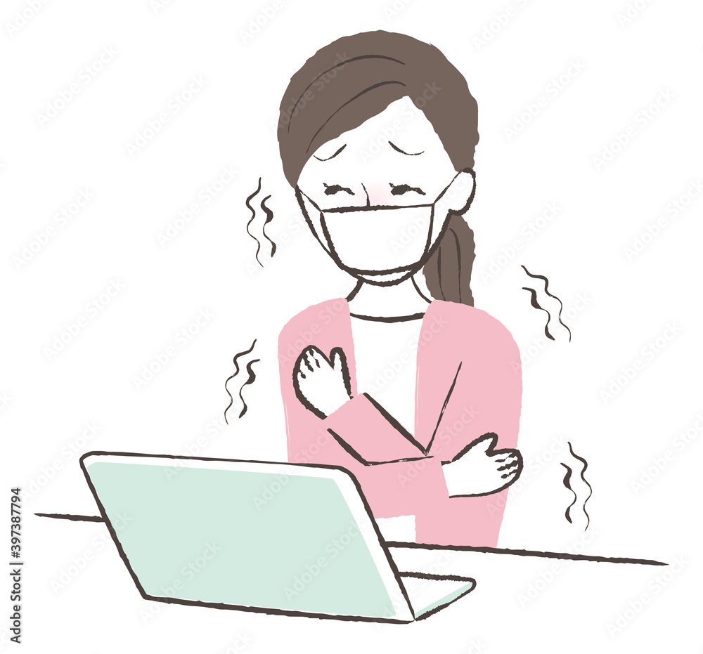 illustration of a lady catching cold illustration of a lady catching cold