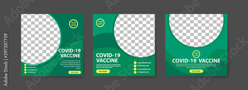 Collection of covid-19 vaccine social media posts. vaccine for covid-19. for the socialization of the covid-19 virus vaccination.