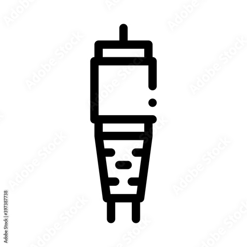 antenna cable black icon vector. antenna cable sign. isolated symbol illustration
