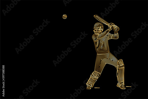 Cricket banner batsman championship background. Use for cover, poster, template, brochure, decorated, flyer, banner.