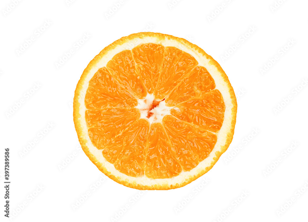 sliced orange isolated on white background sliced orange isolated on white background