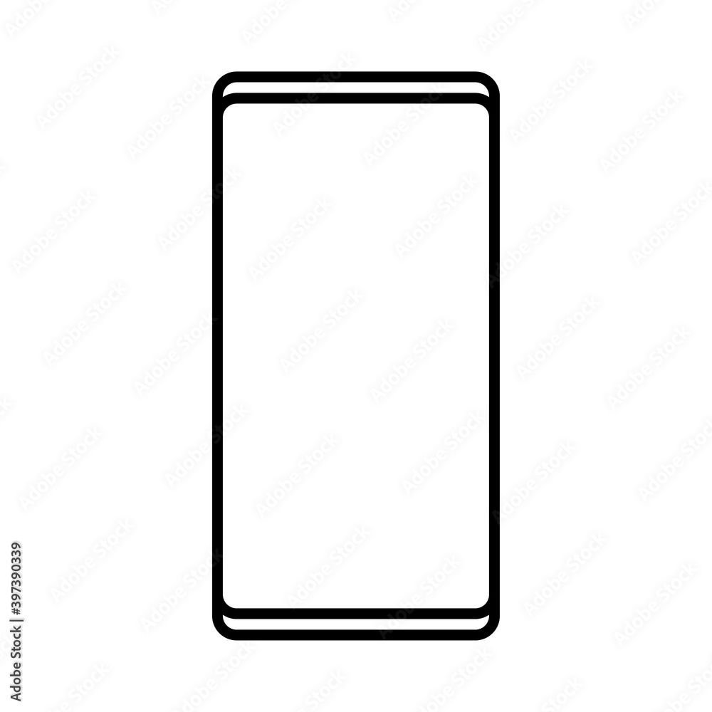 Φωτογραφία illustration of a black and white modern digital icon of a smart digital smartphone rectangular cellphone with isolated on white background
