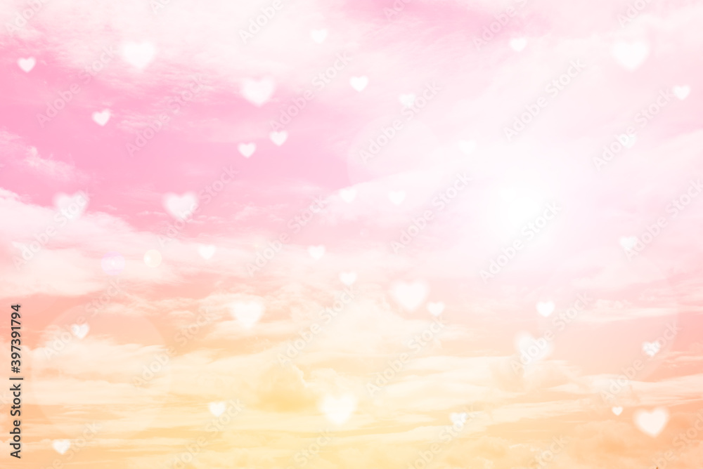 Heart bokeh background, Love concept Heart bokeh background, Love concept
