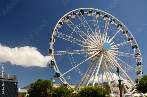 Sightseeing wheel in the Waterfront district in Cape Town  South Africa.