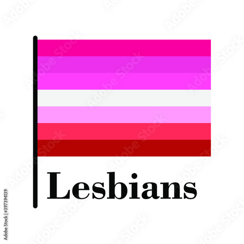 Lesbians flag on white background, sign for design, vector illustration