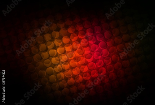 Dark Red  Yellow vector background with spots.