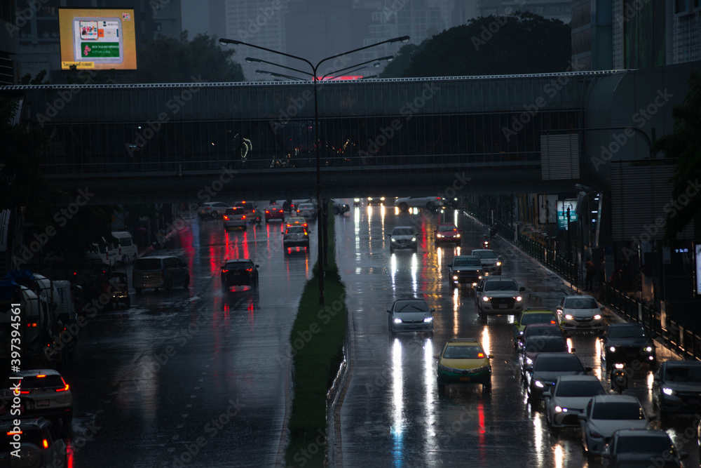 time lapse traffic at night thailand