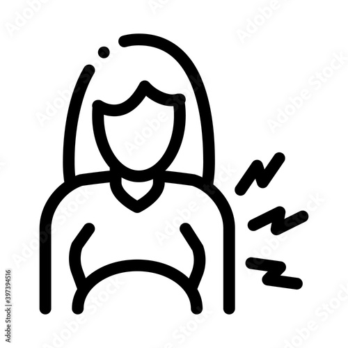 contractions pregnant woman black icon vector. contractions pregnant woman sign. isolated symbol illustration