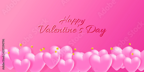 Holiday vector illustration. Festive background with pink hearts. Design for Valentine s day  Wedding  Mother s Day