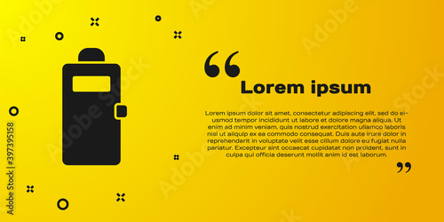 Black Police assault shield icon isolated on yellow background. Vector.