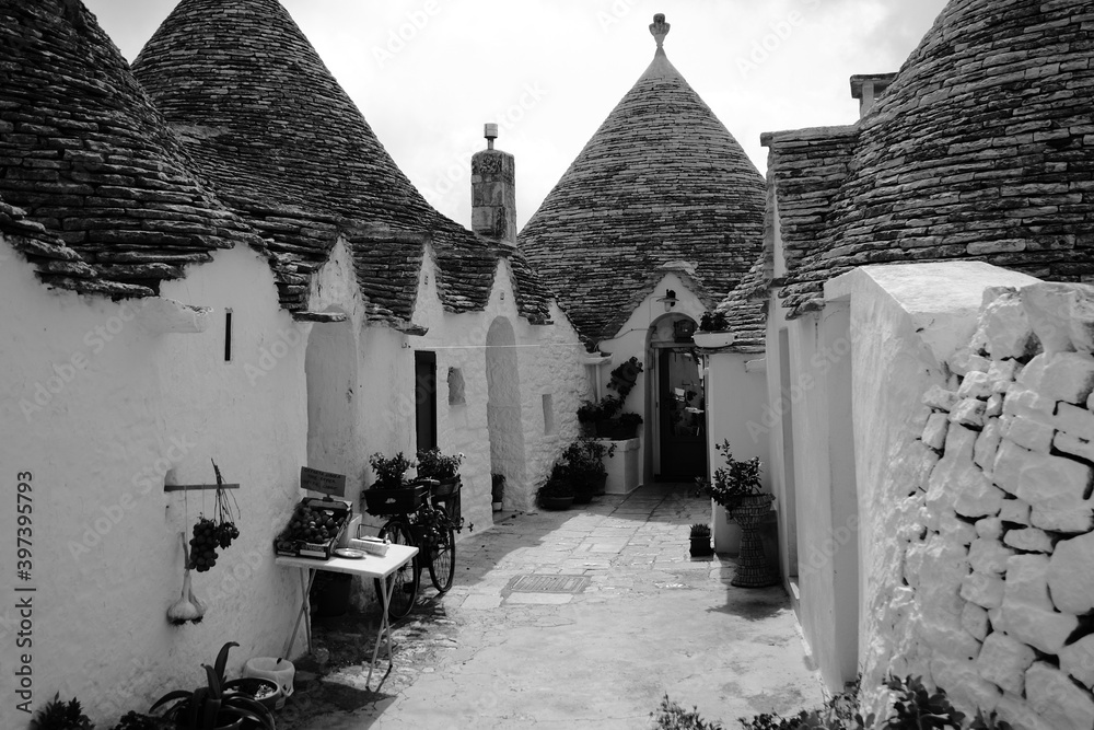 a courtyard with a house