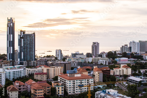 the cityscape of Pattaya in the evening Thailand Asia © Willi