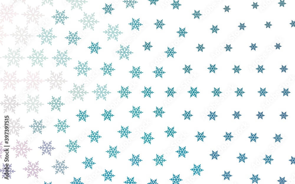 Light BLUE vector background with xmas snowflakes, stars. Light BLUE vector background with xmas snowflakes, stars.