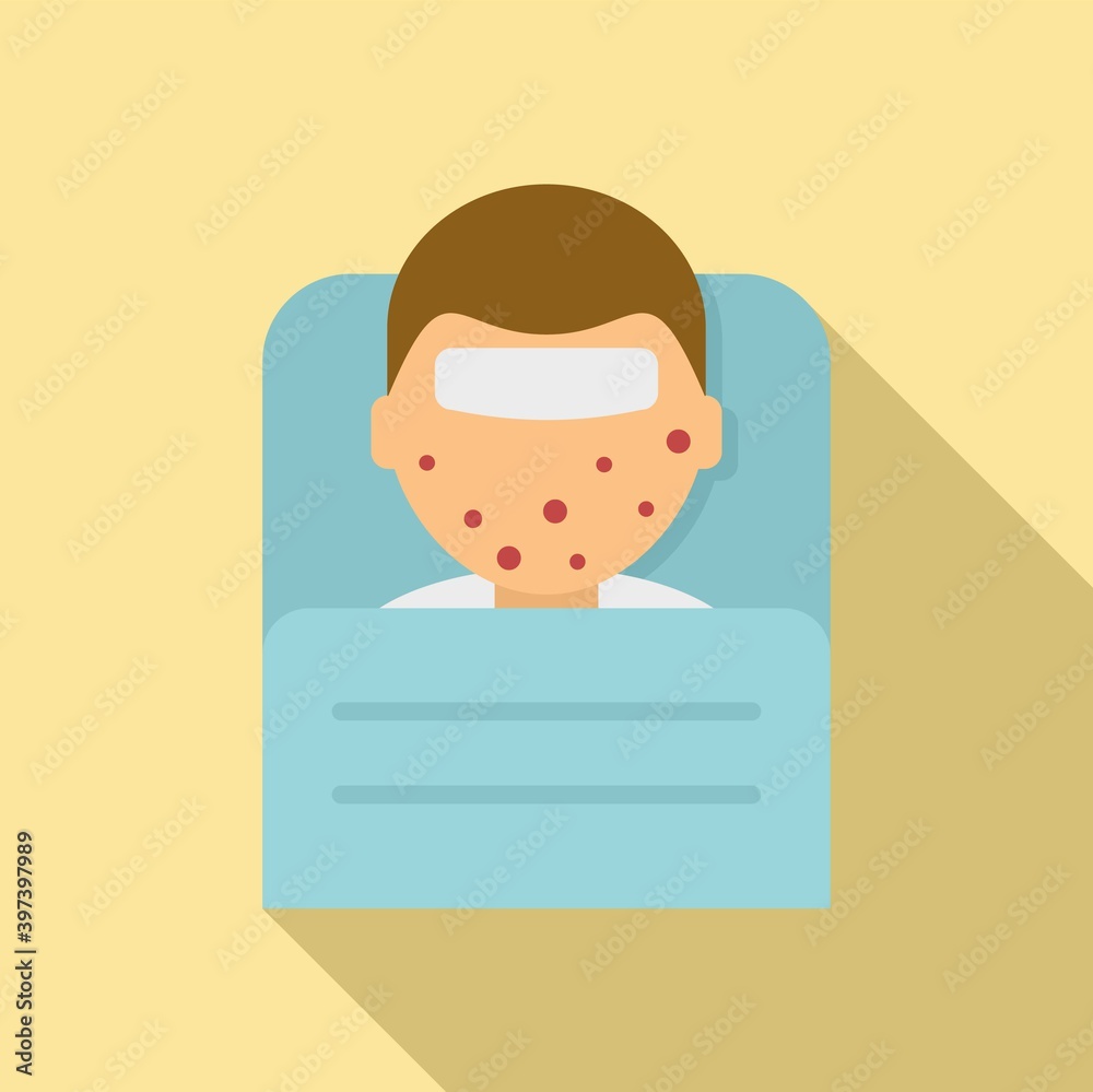 Kid measles icon. Flat illustration of Kid measles vector icon for web design