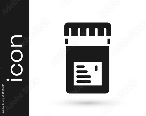 Black Biologically active additives icon isolated on white background. Vector.